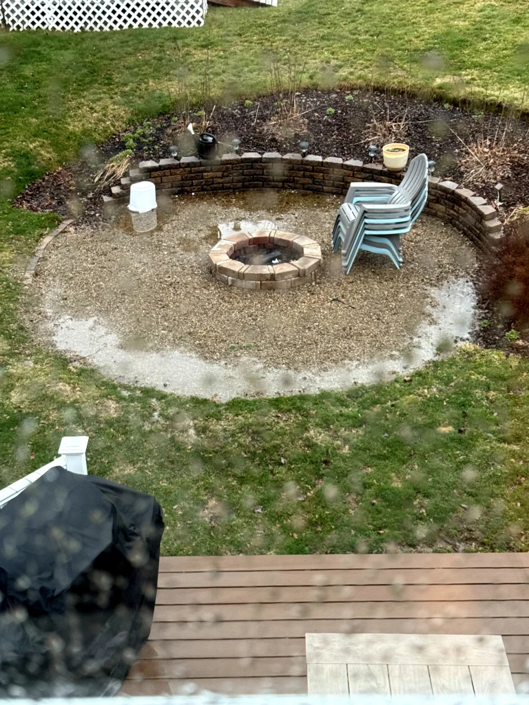 Paver Patio Fire Pit Before Picture