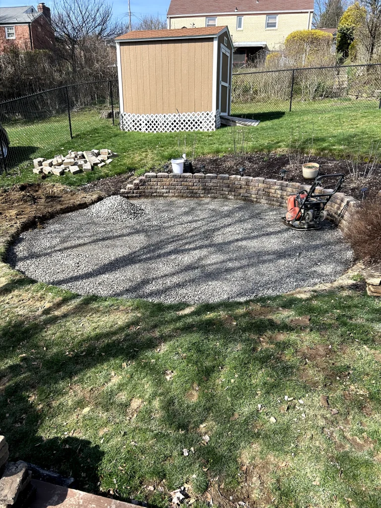 Paver Patio Fire Pit In Progress