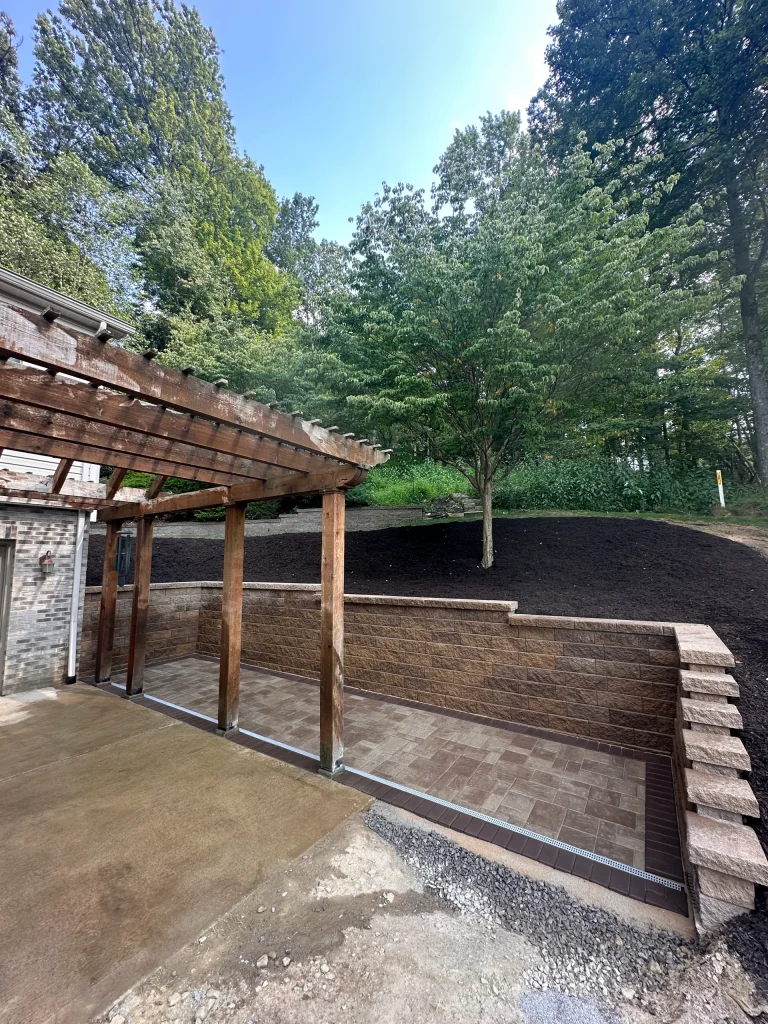 Retaining Wall and Paver Pathway