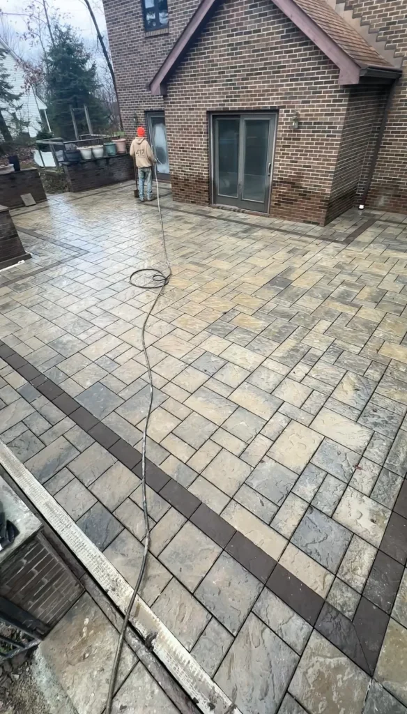 Paver Patio In Backyard Completed